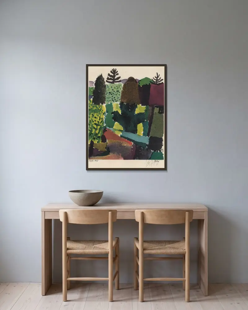 Park av Paul Klee inramad på en vägg