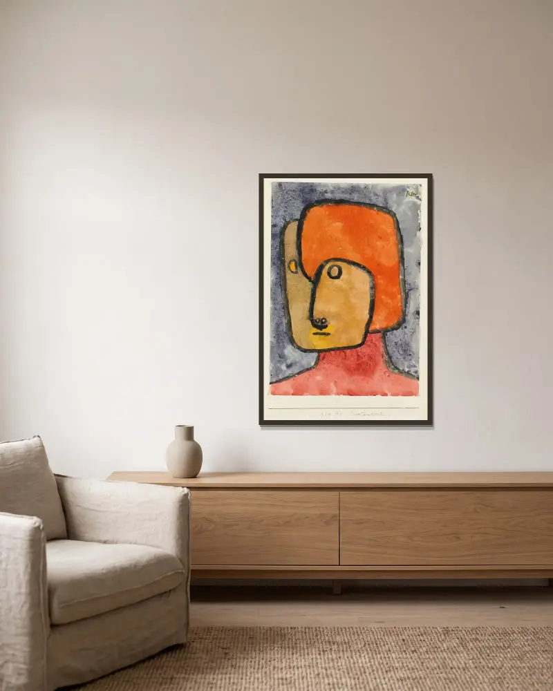 Praetendent (Pretender) av Paul Klee inramad på en vägg