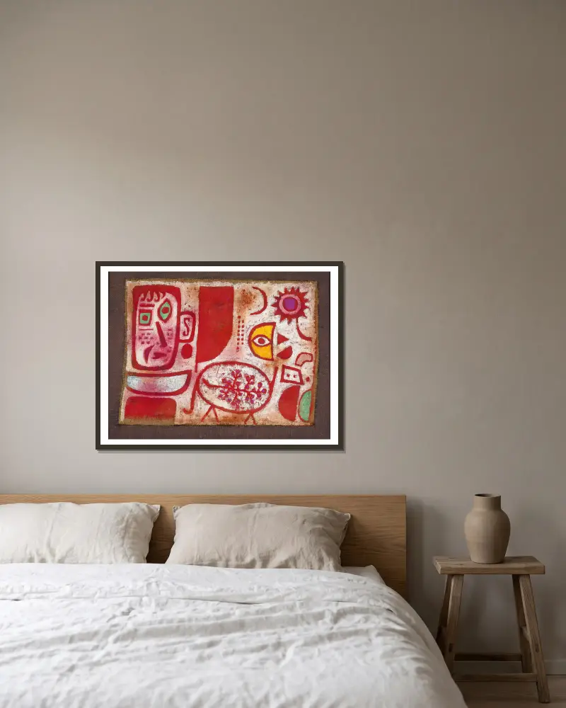 Rausch av Paul Klee inramad på en vägg