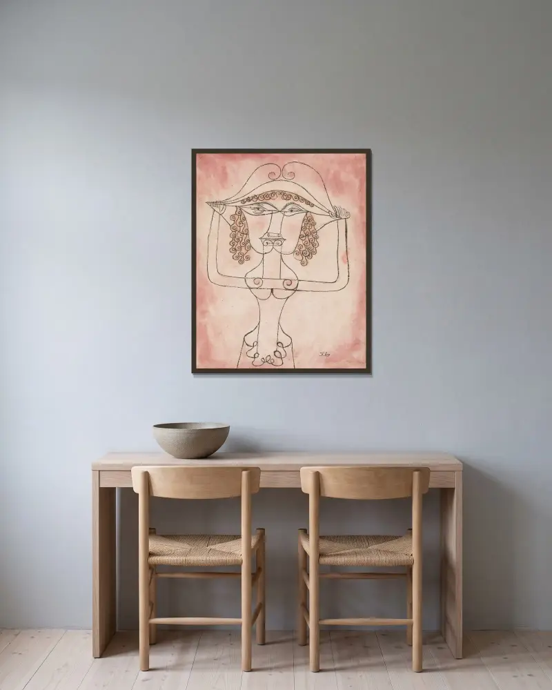 Śpiewak opery komicznej, Paul Klee w ramie na ścianie