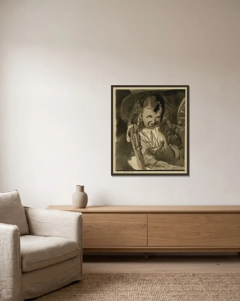 Skizze von Felix Klee von Paul Klee gerahmt an einer Wand