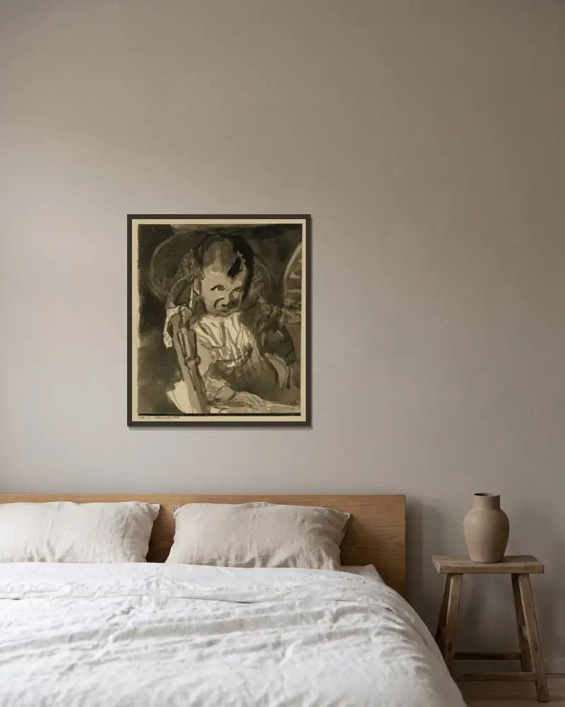 Skizze von Felix Klee von Paul Klee gerahmt an einer Wand
