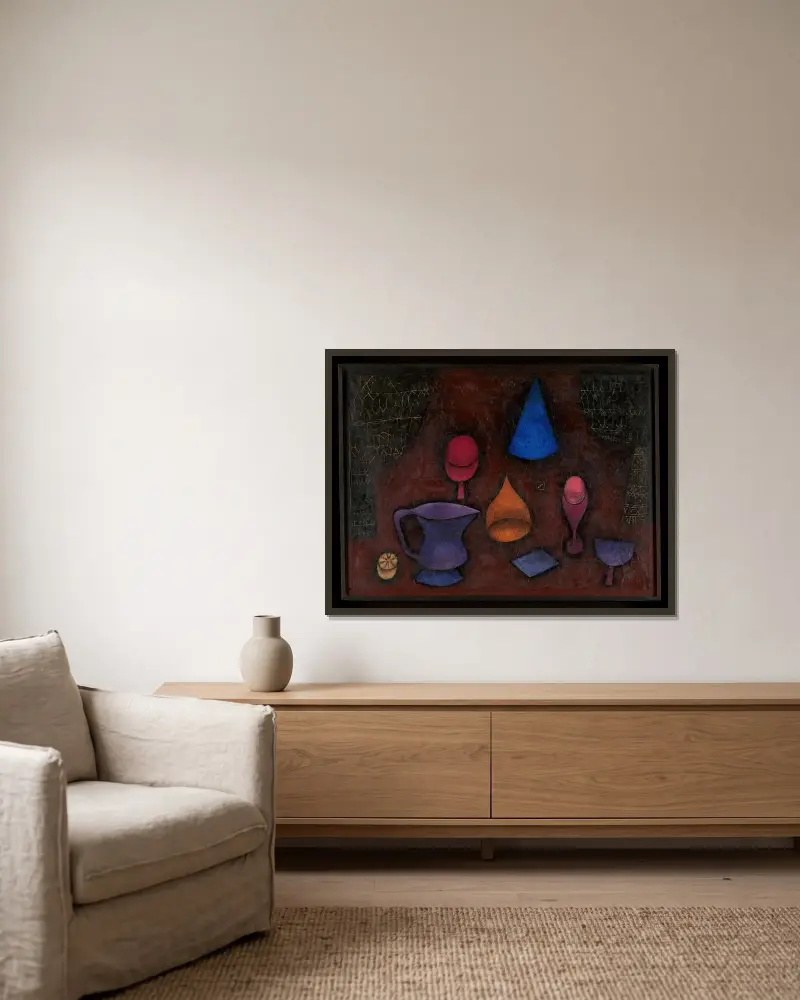 Martwa natura, Paul Klee w ramie na ścianie