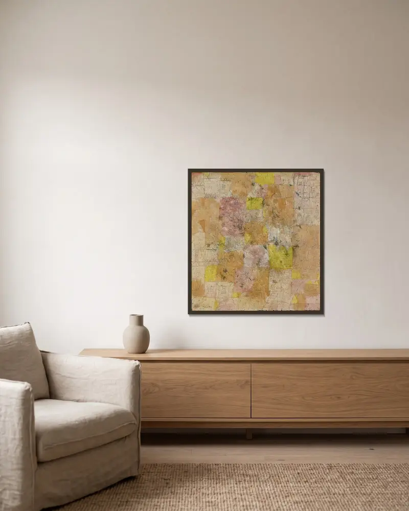 Sielanka podmiejska (Gartenstadtidyll), Paul Klee w ramie na ścianie