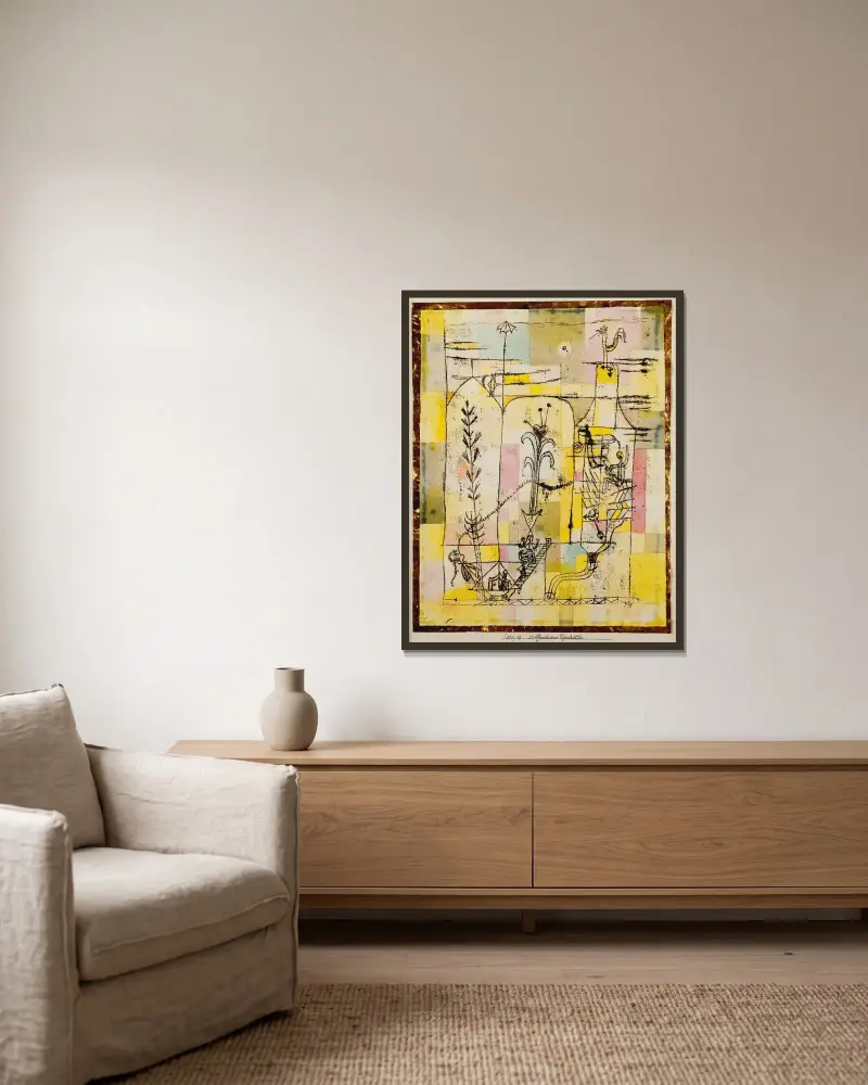 Tale à la Hoffmann av Paul Klee inramad på en vägg