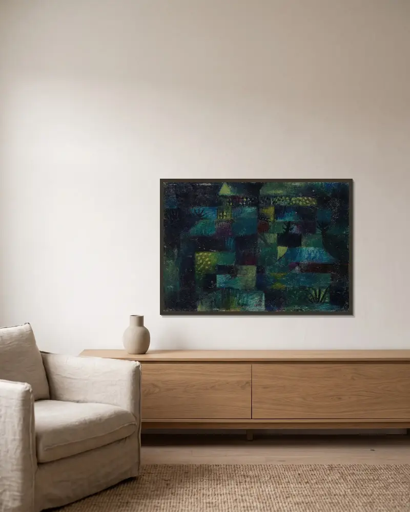 Terraced garden av Paul Klee inramad på en vägg