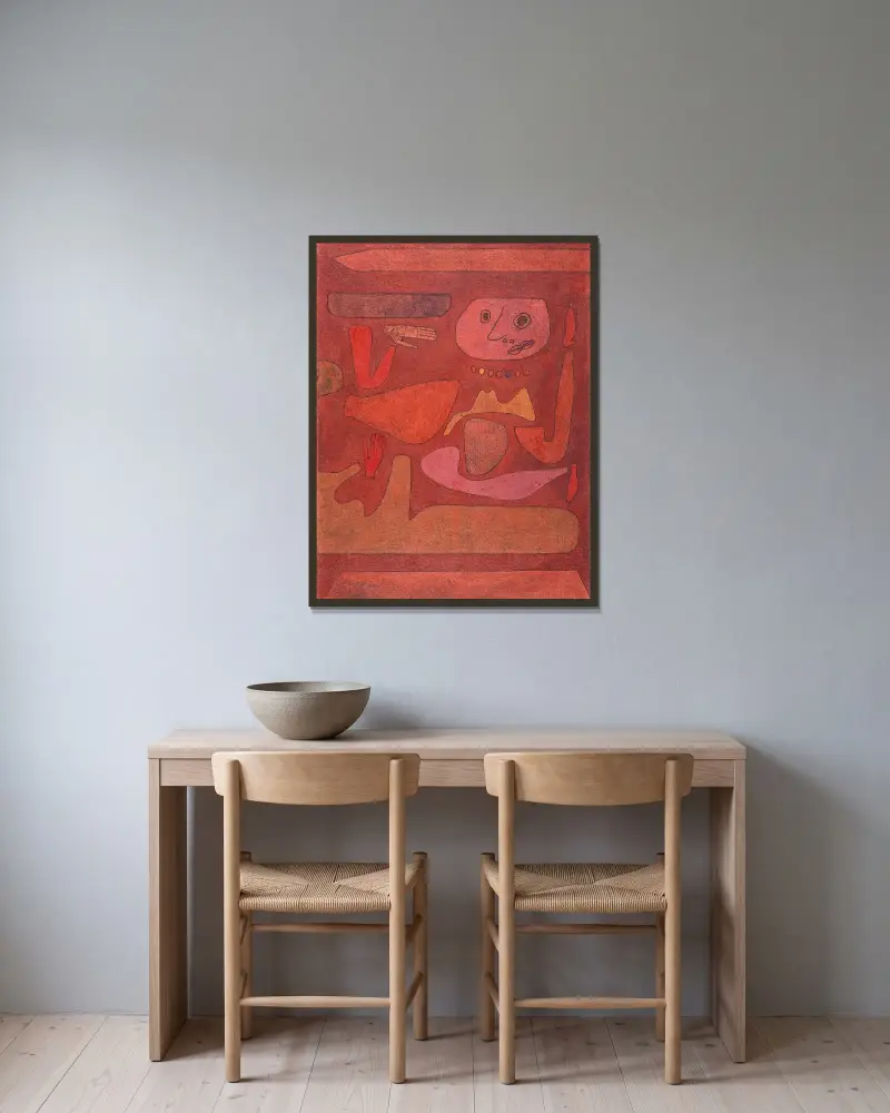 Förvirringens man av Paul Klee inramad på en vägg
