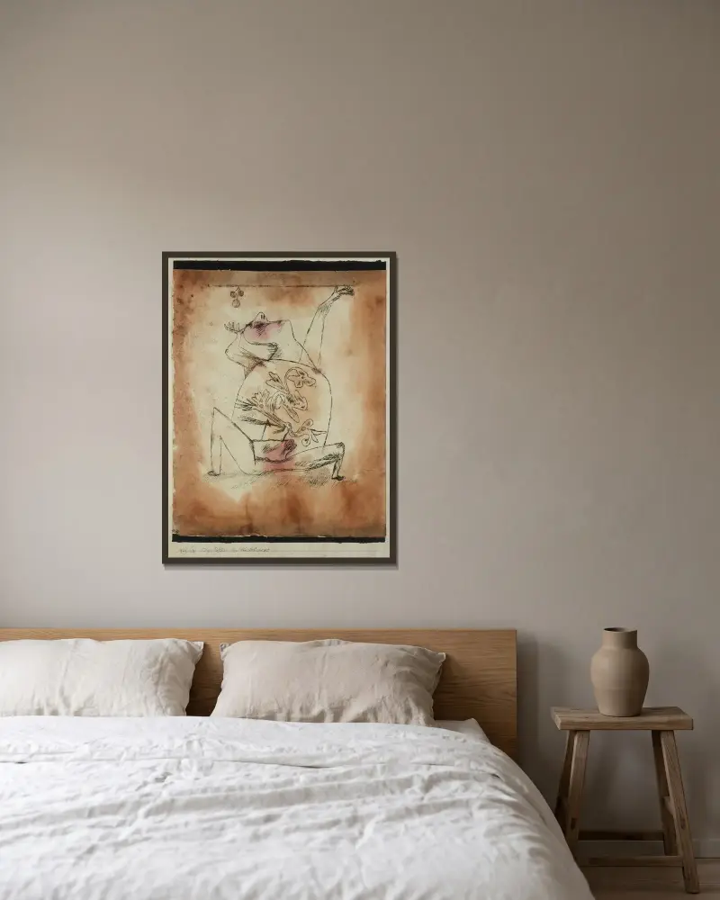 Fruktbarhetens patos av Paul Klee inramad på en vägg