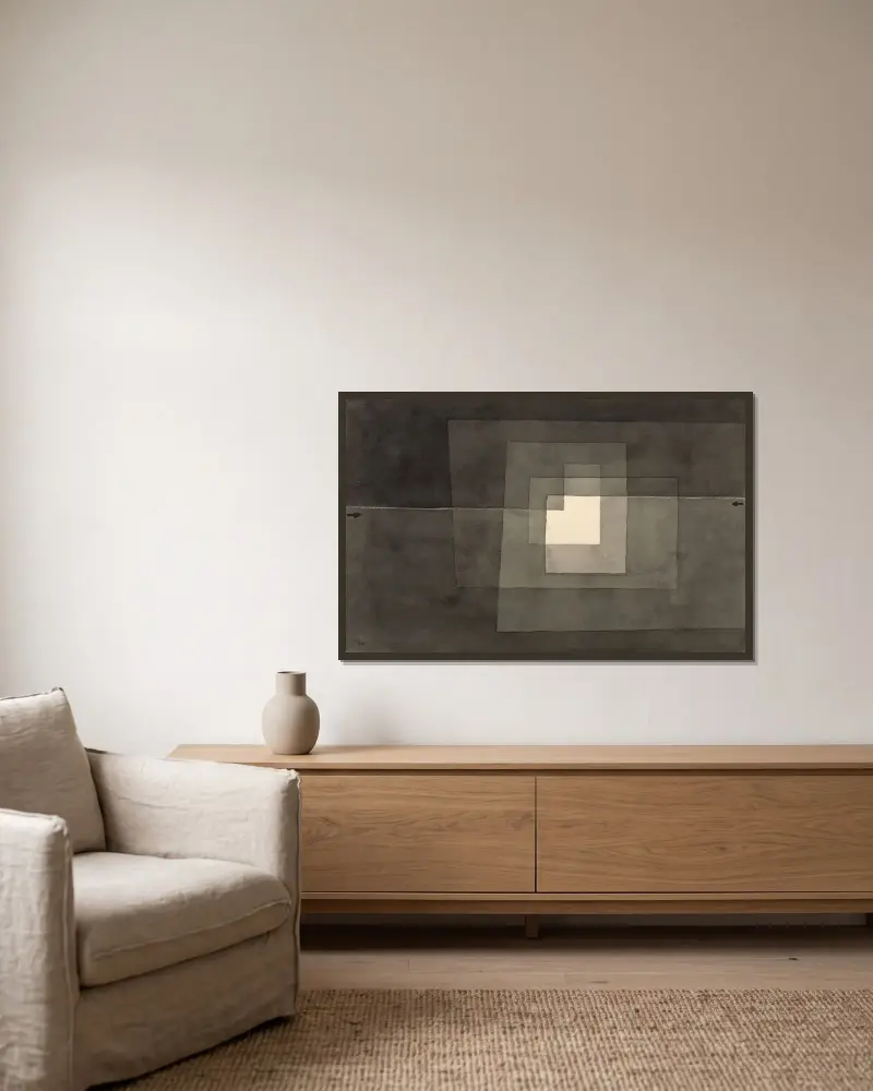 Two Ways av Paul Klee inramad på en vägg