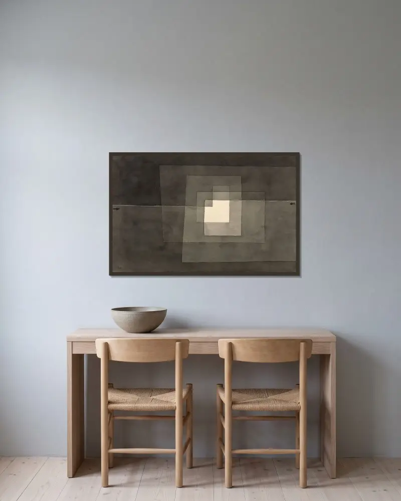 Two Ways av Paul Klee inramad på en vägg