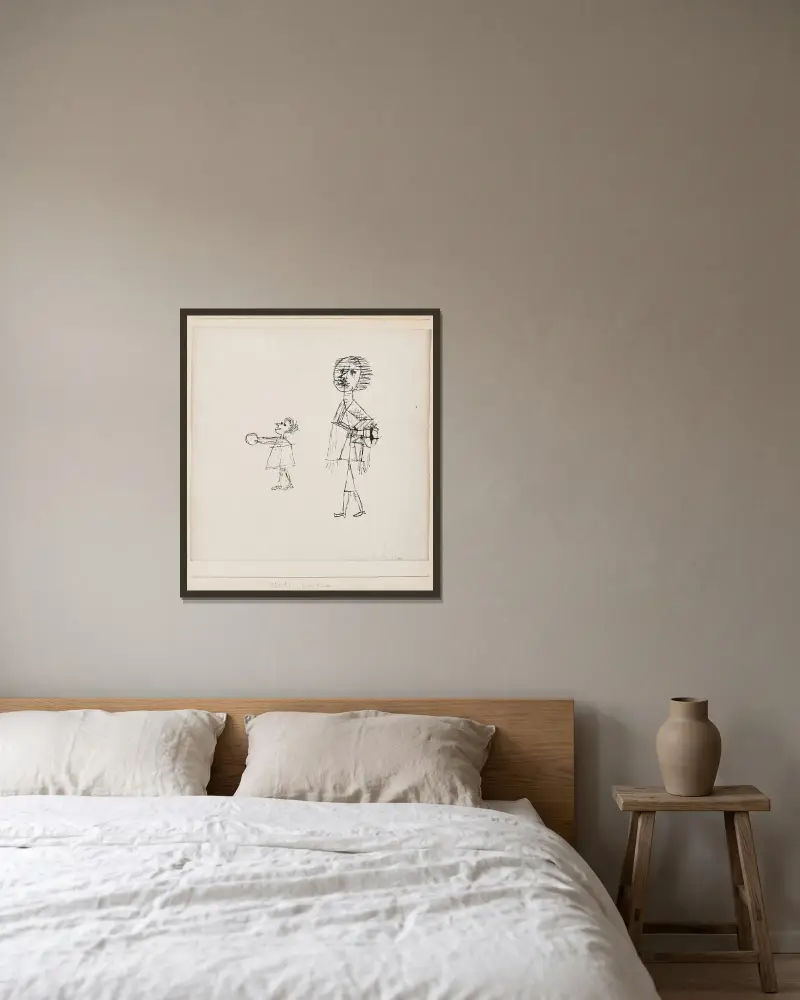 Zwei Kinder av Paul Klee inramad på en vägg