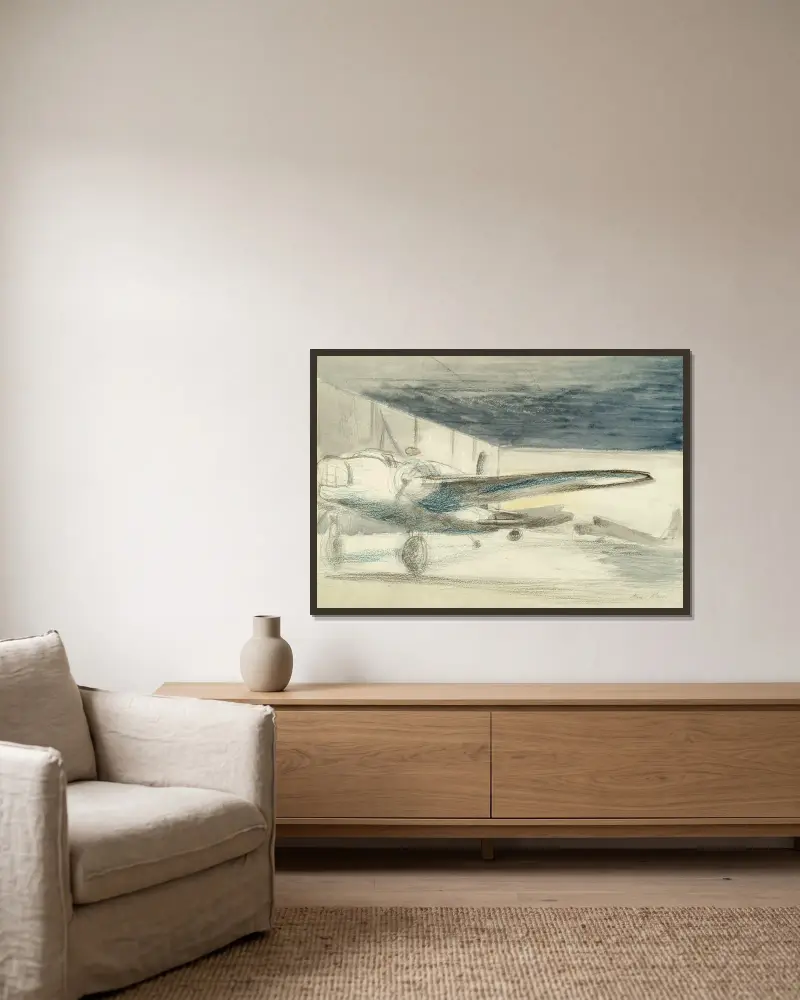 Bomber Lair, Paul Nash v rámu na stěně