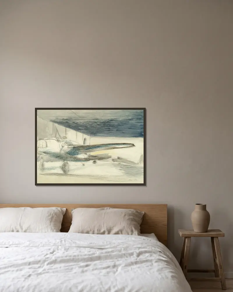Bomber Lair, Paul Nash v rámu na stěně