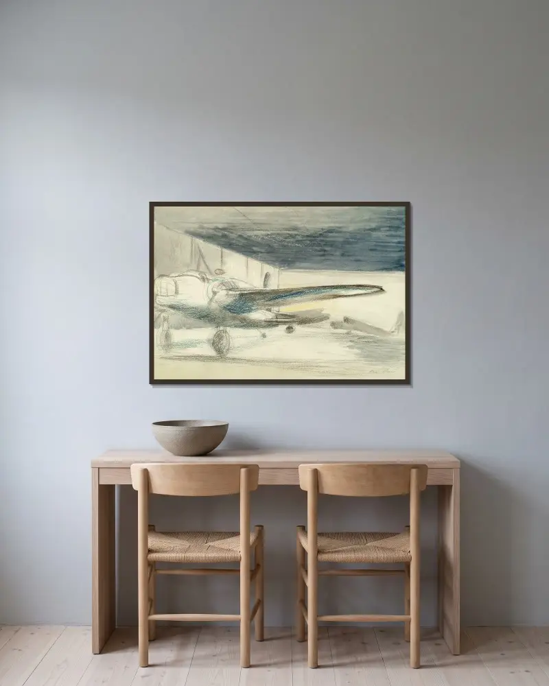 Bomber Lair, Paul Nash v rámu na stěně