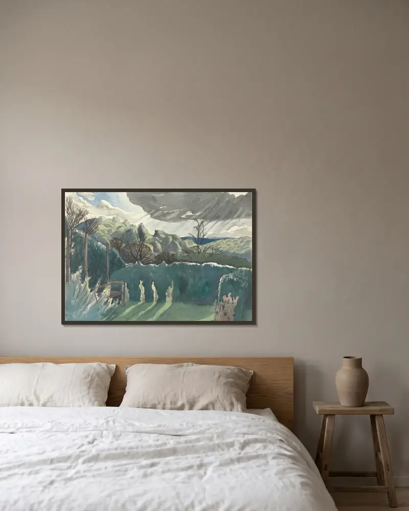 Krajobraz, Paul Nash w ramie na ścianie