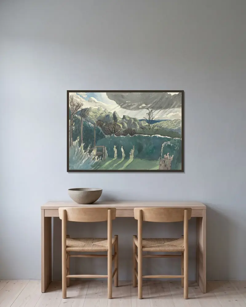 Krajobraz, Paul Nash w ramie na ścianie