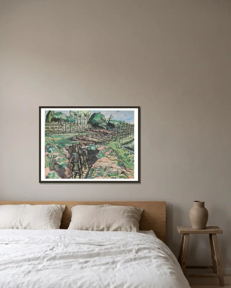 Opuszczanie okopów, Paul Nash w ramie na ścianie