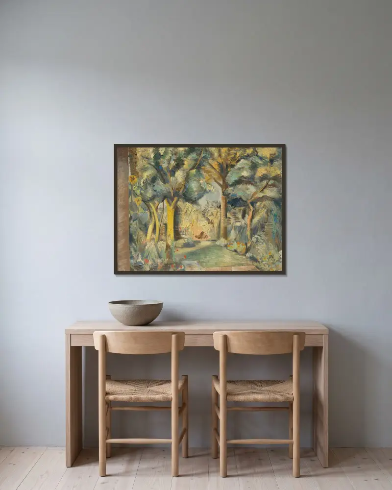 Zahrada v Meadle, Paul Nash v rámu na stěně