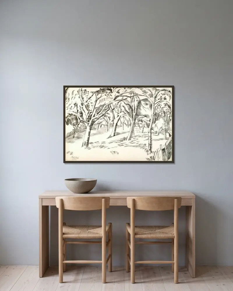 Sad, Paul Nash w ramie na ścianie