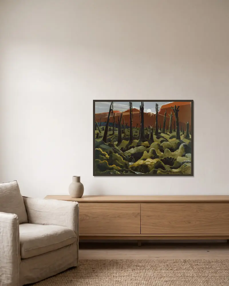 We are Making a New World von Paul Nash gerahmt an einer Wand