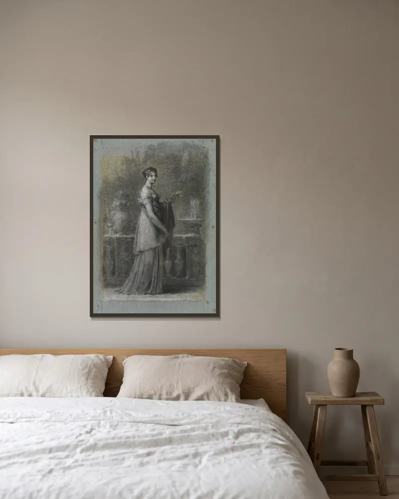 Kejsarinnan Joséphine Bonaparte, stående i helfigur av Pierre-Paul Prud'hon inramad på en vägg