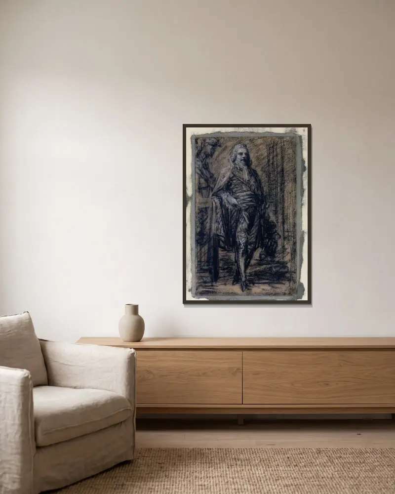 Porträt von Charles Maurice de Talleyrand von Pierre-Paul Prud'hon gerahmt an einer Wand