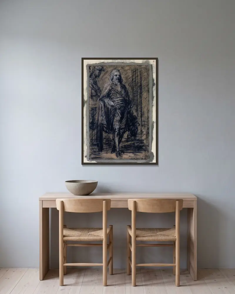 Porträt von Charles Maurice de Talleyrand von Pierre-Paul Prud'hon gerahmt an einer Wand