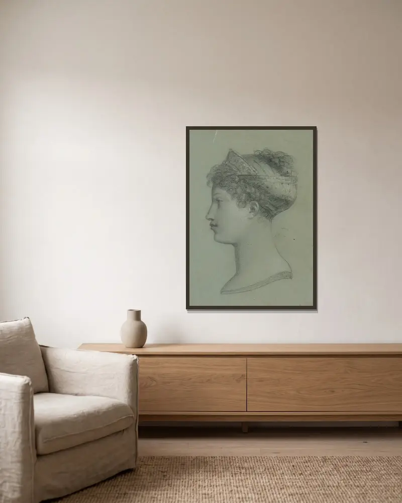 Profil der Marie-Louise von Pierre-Paul Prud'hon gerahmt an einer Wand