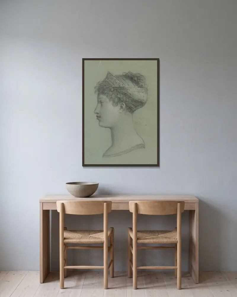 Profil der Marie-Louise von Pierre-Paul Prud'hon gerahmt an einer Wand