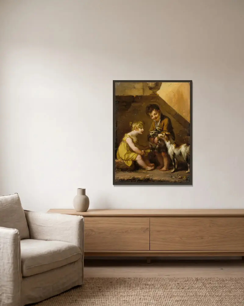 Szczenięta, Pierre-Paul Prud'hon w ramie na ścianie