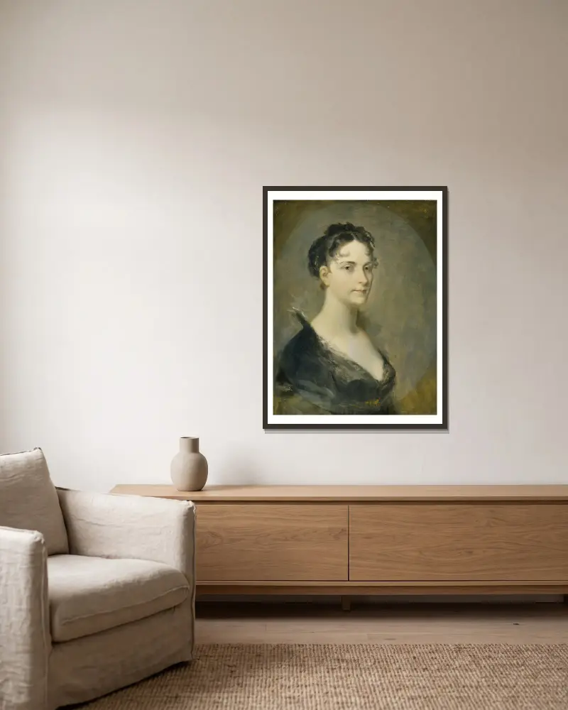 The Empress Joséphine av Pierre-Paul Prud'hon inramad på en vägg