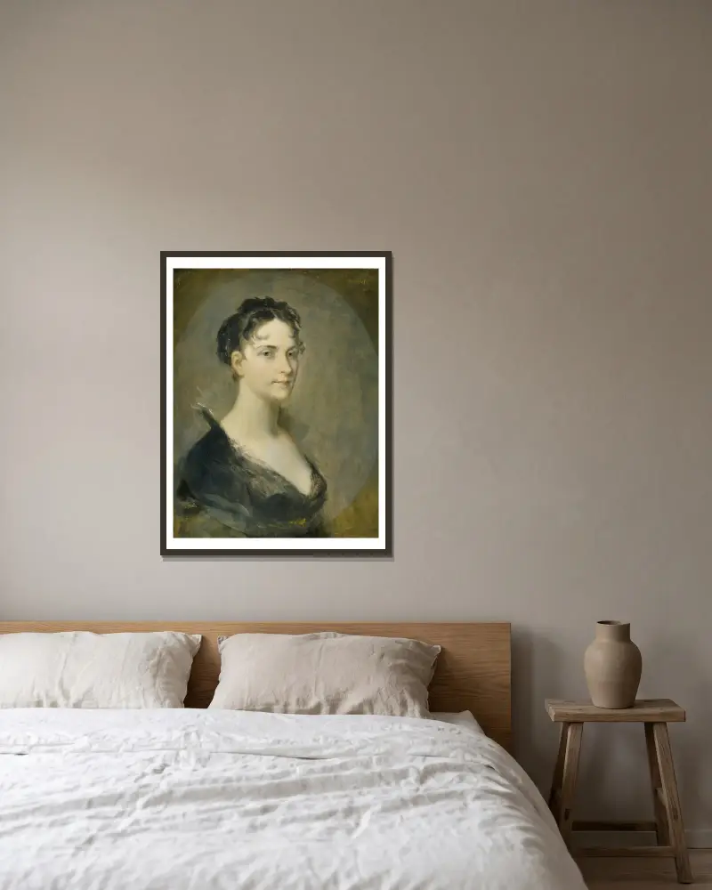 The Empress Joséphine av Pierre-Paul Prud'hon inramad på en vägg