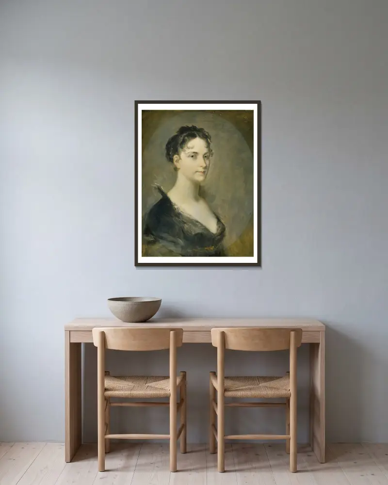 The Empress Joséphine av Pierre-Paul Prud'hon inramad på en vägg