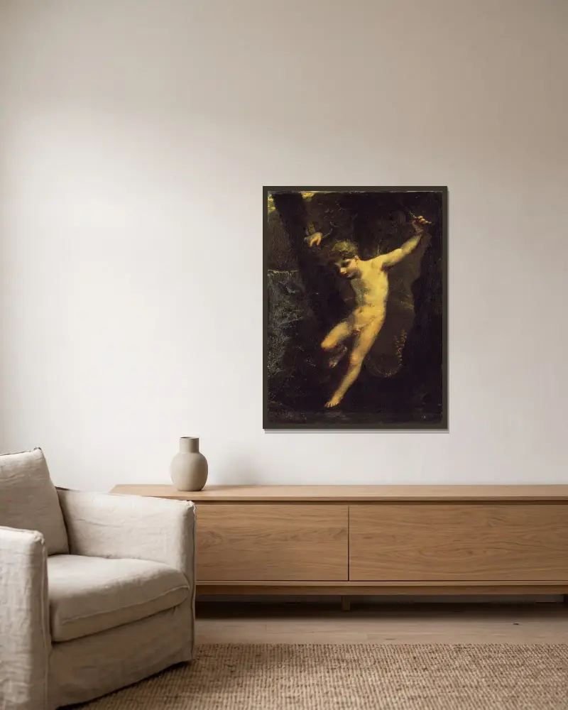 The Zephyr av Pierre-Paul Prud'hon inramad på en vägg