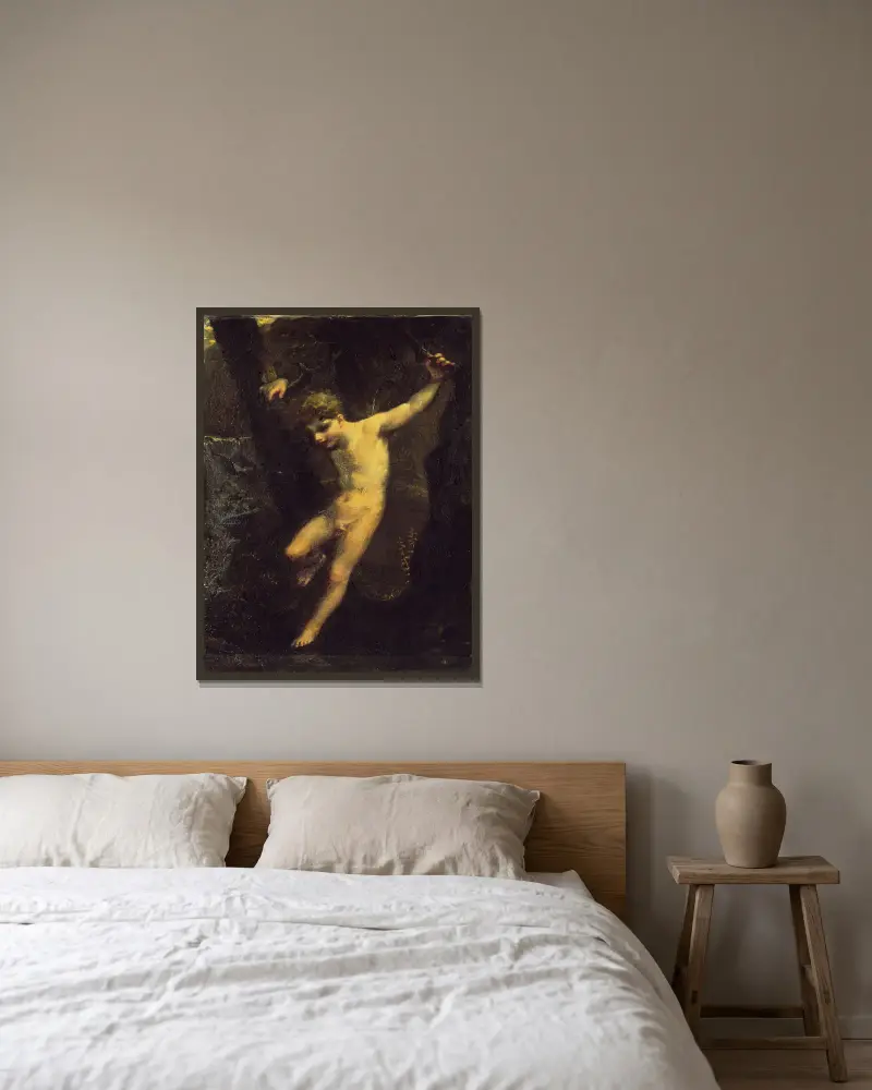 The Zephyr av Pierre-Paul Prud'hon inramad på en vägg