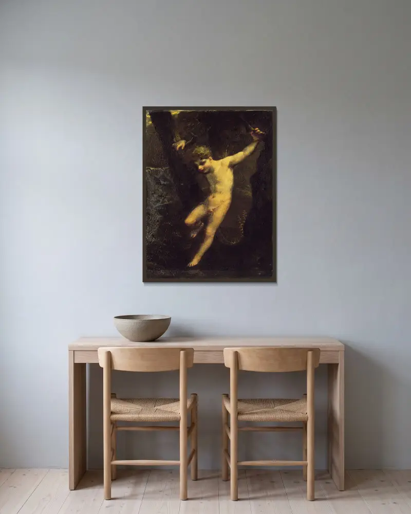 The Zephyr av Pierre-Paul Prud'hon inramad på en vägg