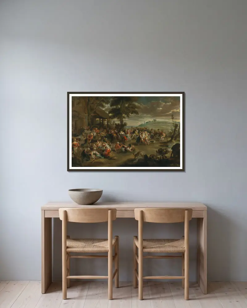 Wiejskie święto, Follower of Peter Paul Rubens w ramie na ścianie