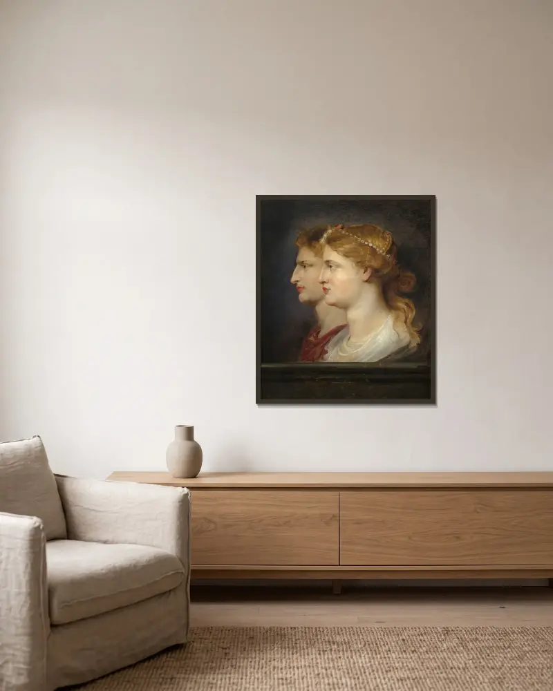 Agrippina und Germanicus von Peter Paul Rubens gerahmt an einer Wand