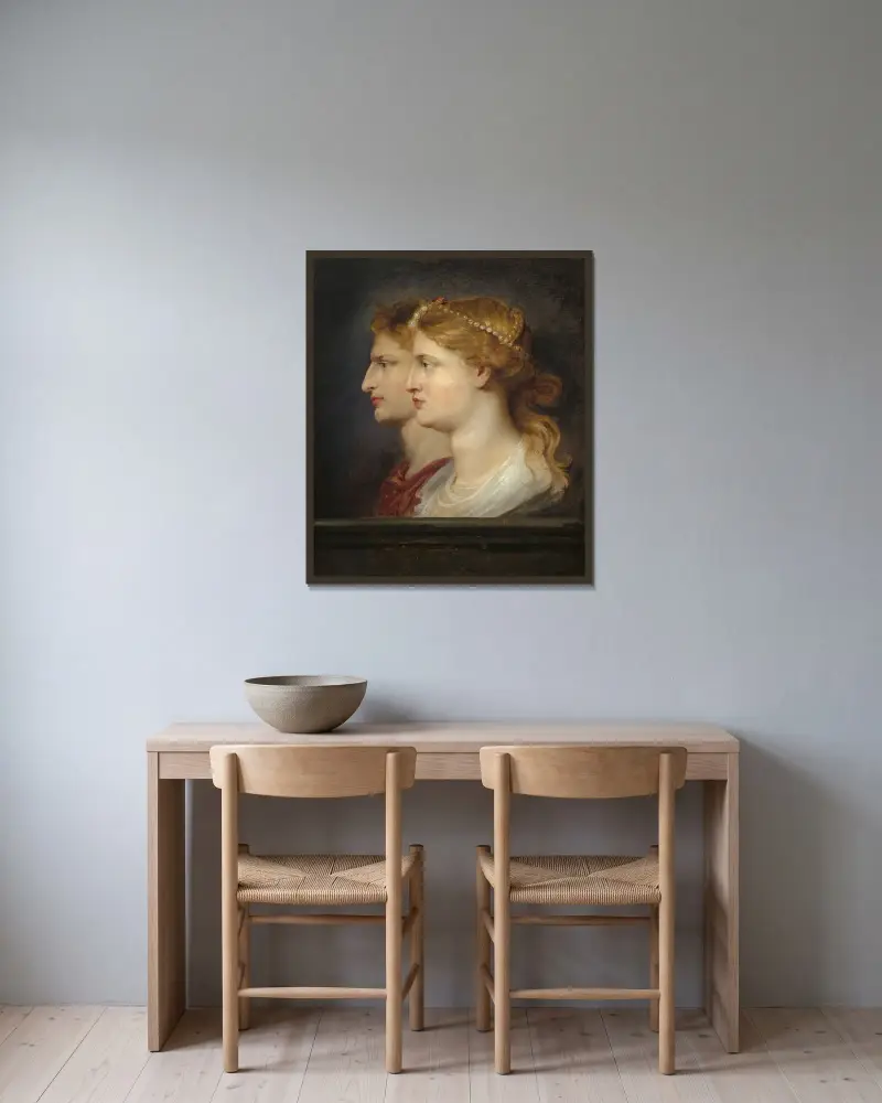 Agrippina und Germanicus von Peter Paul Rubens gerahmt an einer Wand