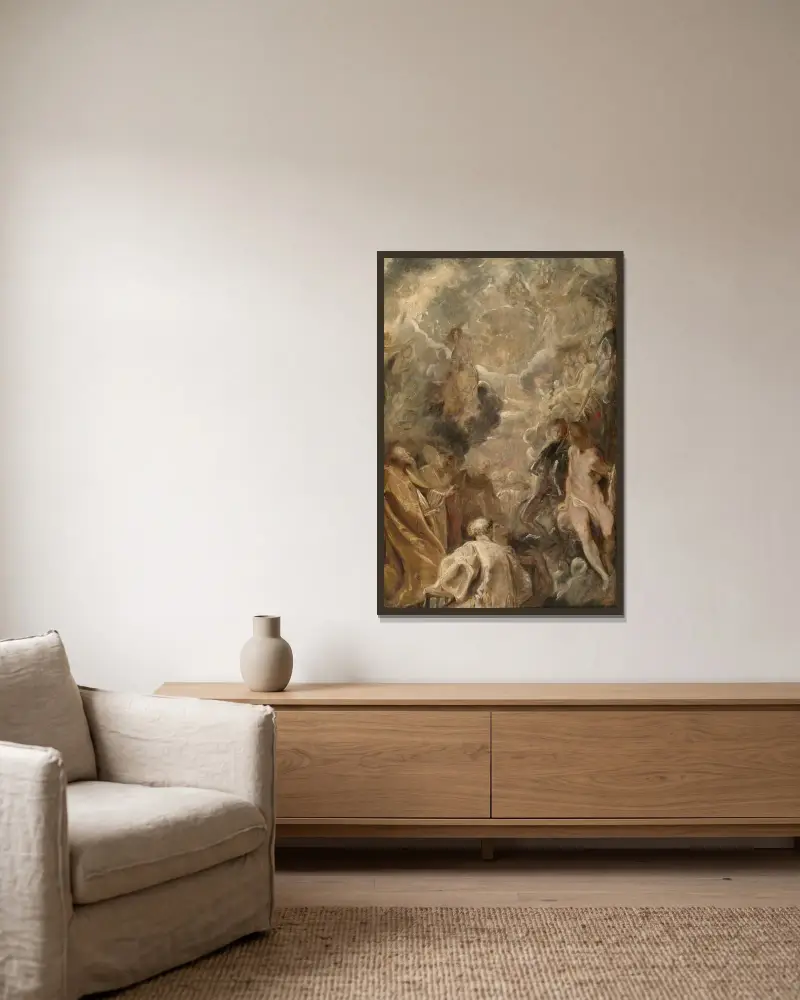 All Saints av Peter Paul Rubens inramad på en vägg
