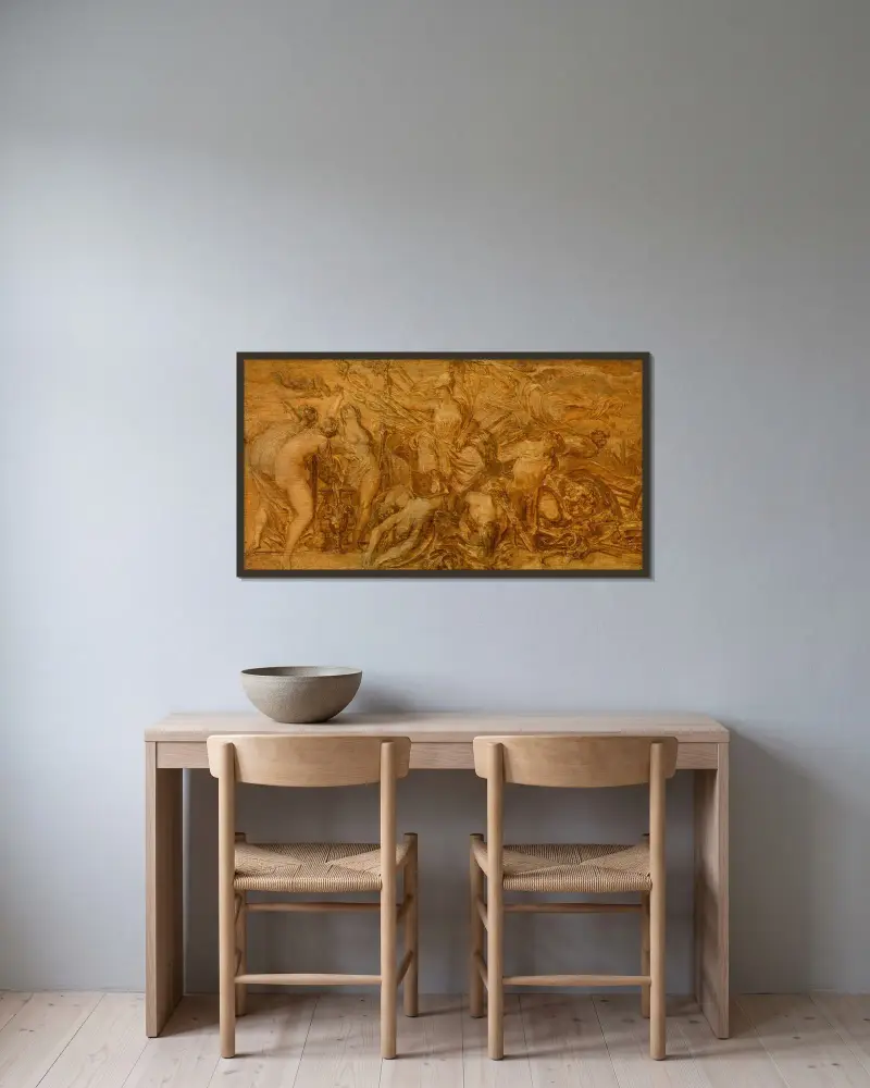 Bellona av Peter Paul Rubens inramad på en vägg