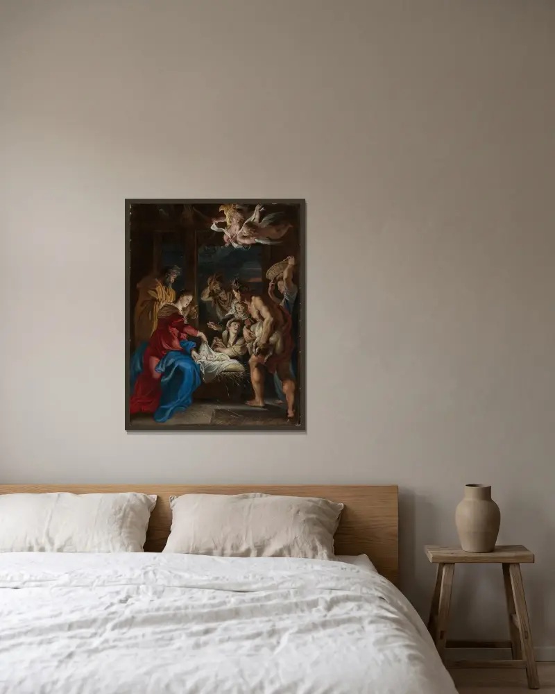 Pokłon pasterzy, Peter Paul Rubens w ramie na ścianie