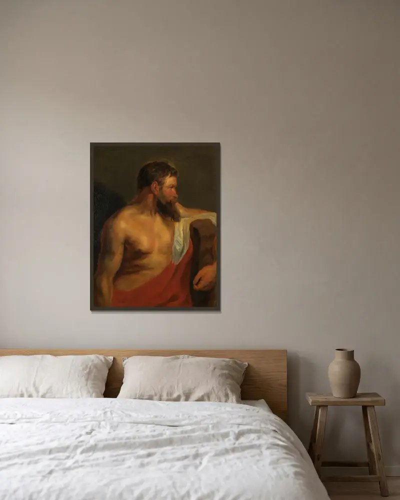 Männlicher Torso von Peter Paul Rubens gerahmt an einer Wand