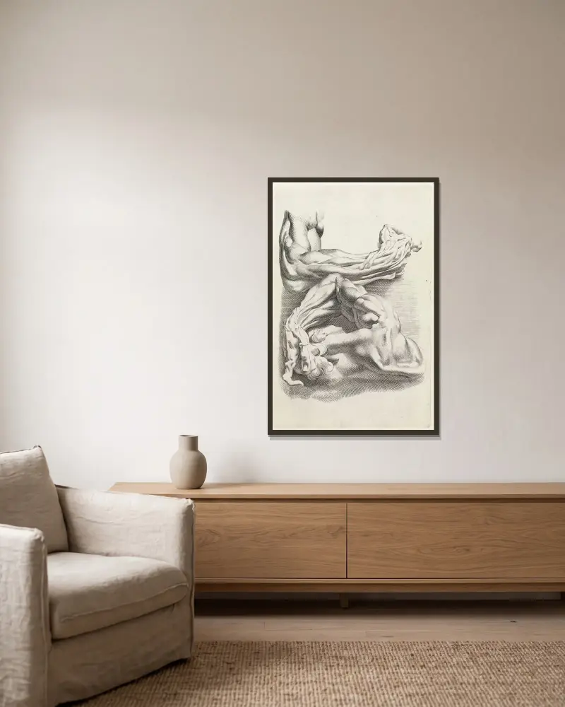 Muskeln – Nr. 1 von Peter Paul Rubens gerahmt an einer Wand