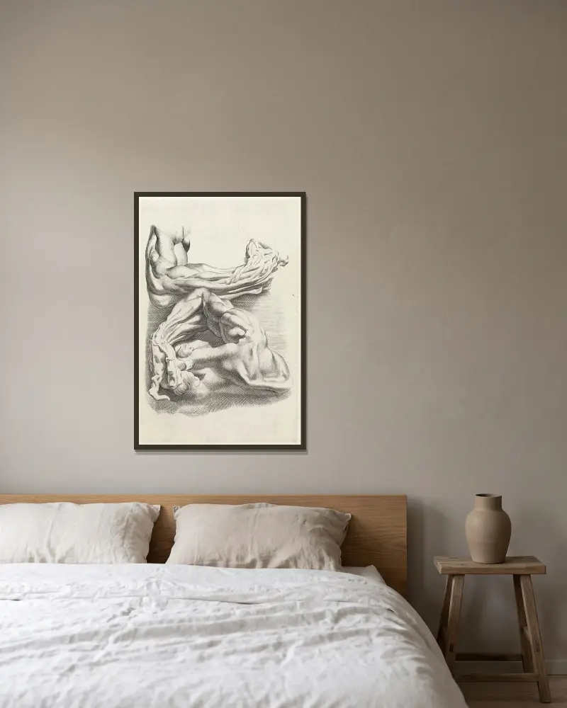 Muskeln – Nr. 1 von Peter Paul Rubens gerahmt an einer Wand