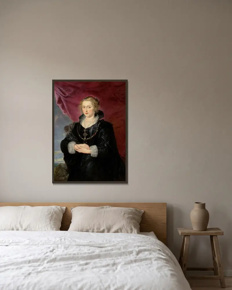Porträtt av en dam av Peter Paul Rubens inramad på en vägg