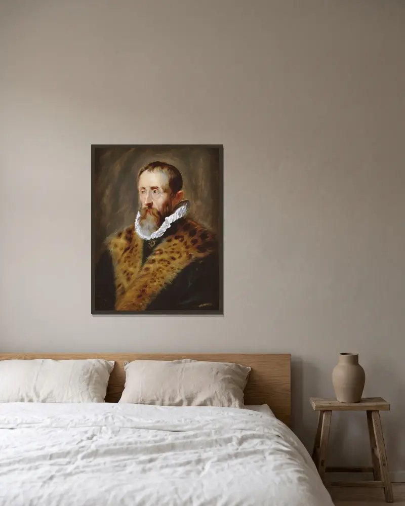 Porträt des Justus Lipsius von Peter Paul Rubens gerahmt an einer Wand
