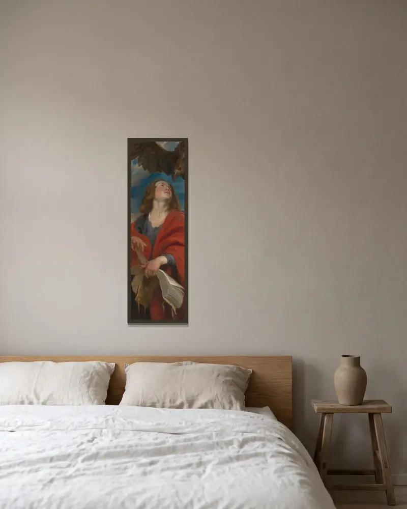 Saint John av Peter Paul Rubens inramad på en vägg