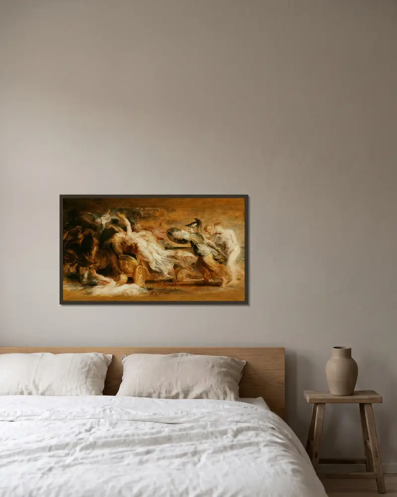 Der Raub der Proserpina von Peter Paul Rubens gerahmt an einer Wand