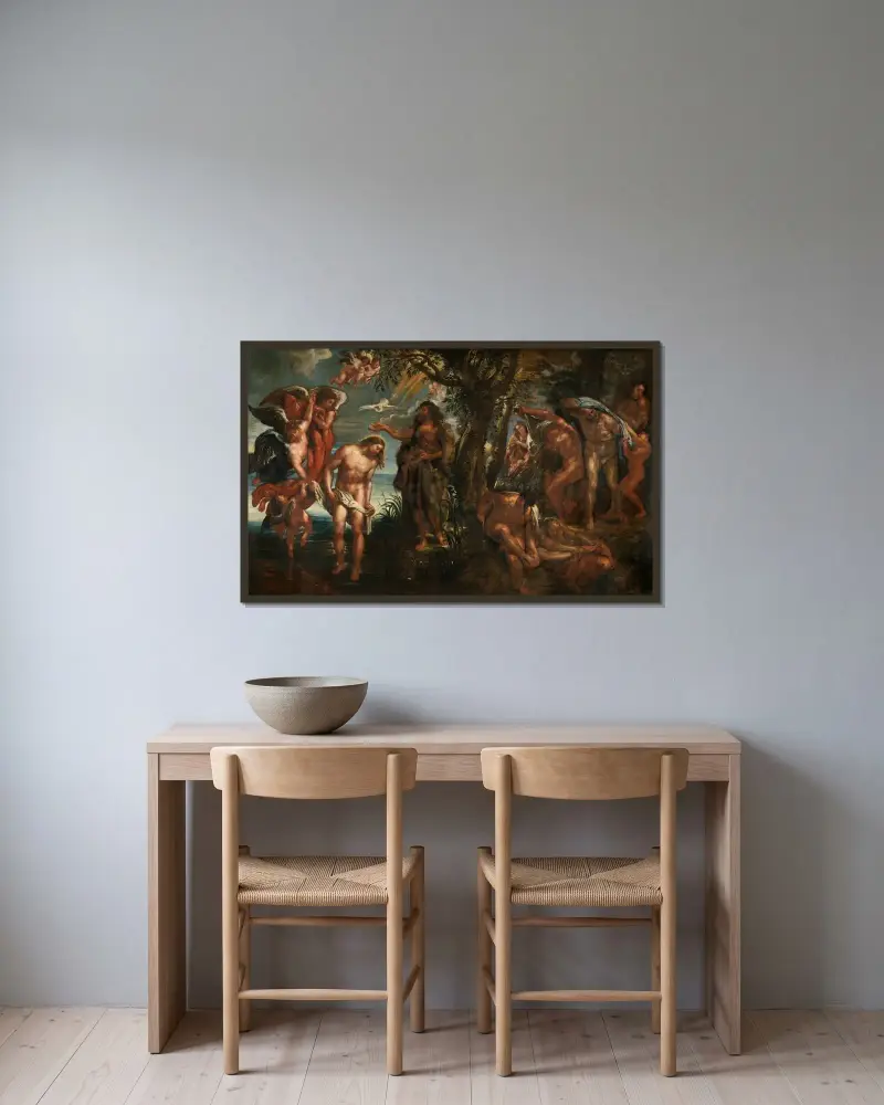 Chrzest Chrystusa, Peter Paul Rubens w ramie na ścianie